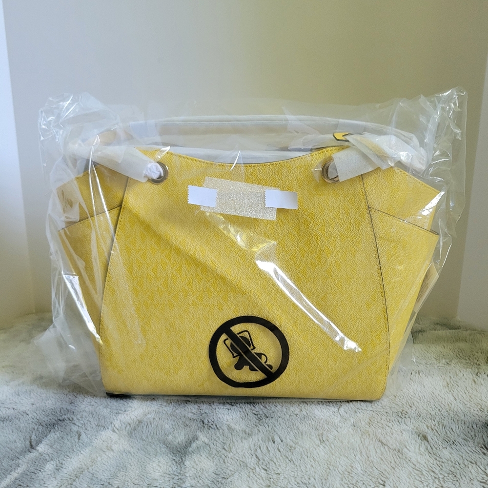 New Authentic Michael Kors Marguerite Jaune Jet Set Travel Shoulder Bag - Picture 5 of 11